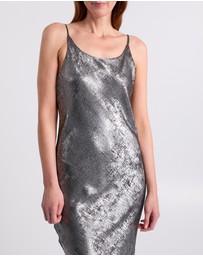 David Lawrence - Rumi Metallic Slip Dress