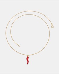 Zoe Olivia - 9K Gold Red Horn Necklace
