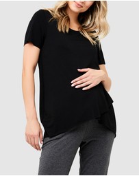 Ripe Maternity - Short Sleeve Raw Edge Nursing Top