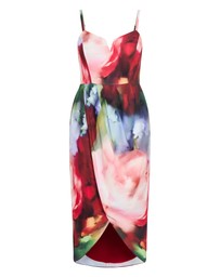 City Chic - Sassy Floral Print Tulip Midi Dress