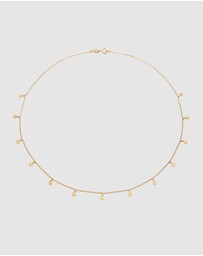Elli Jewelry - Necklace Plate Pendants Matt Structured in 925 Sterling Silver Gold Plated