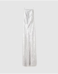 M.N.G - Metallic Open-Back Dress