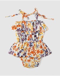 WITH LOVE FOR KIDS - Cotton Muslin Ruffle Playsuit - Babies