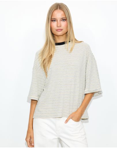 Butter & Grey Stripe