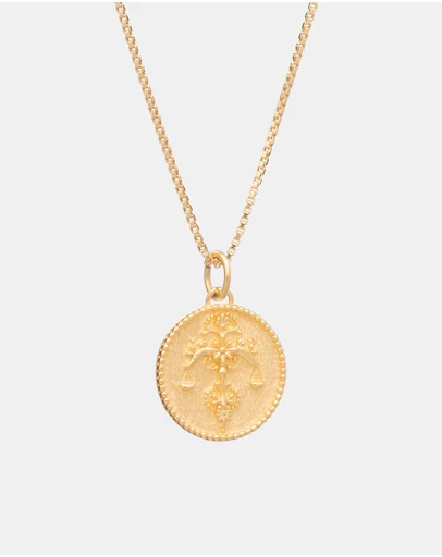 Rachel Jackson - Zodiac Art Coin Necklace Libra