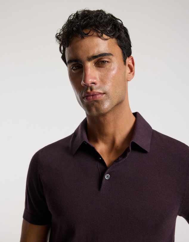Calibre - Merino Wool Polo Currant