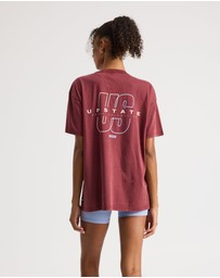 Upstate - Thrive Tee - Warm Cherry Snow Wash