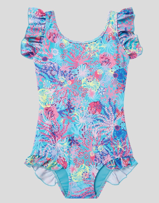 Boardies - Boardies Coral Little Girls Ruffles Swimsuit