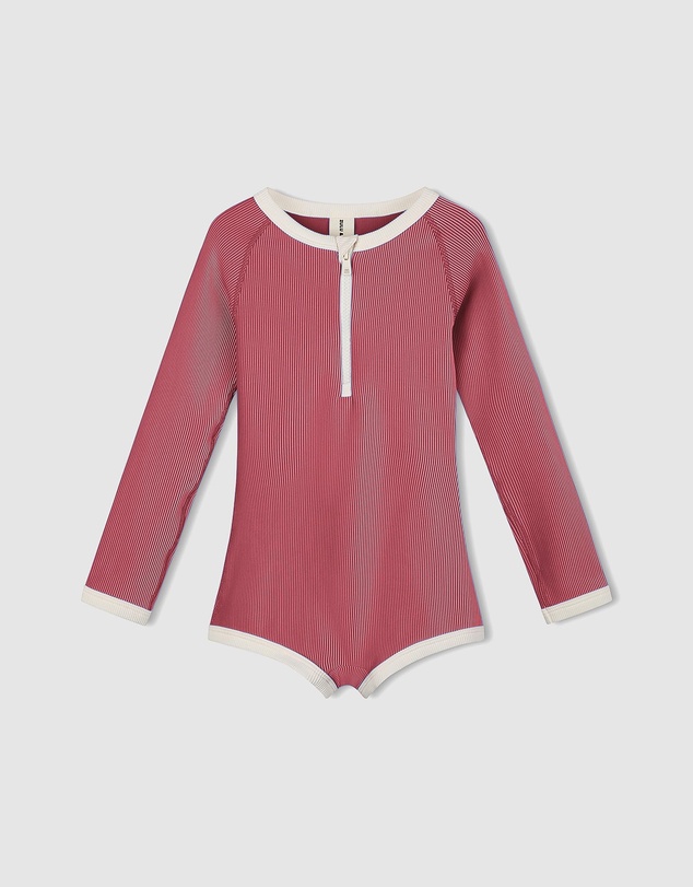 Zulu & Zephyr Mini - Mini Stripe Rib Rashie Onesie - Babies-Teens