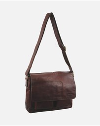 Pierre Cardin - Pierre Cardin Rustic Leather Computer/Messenger Bag