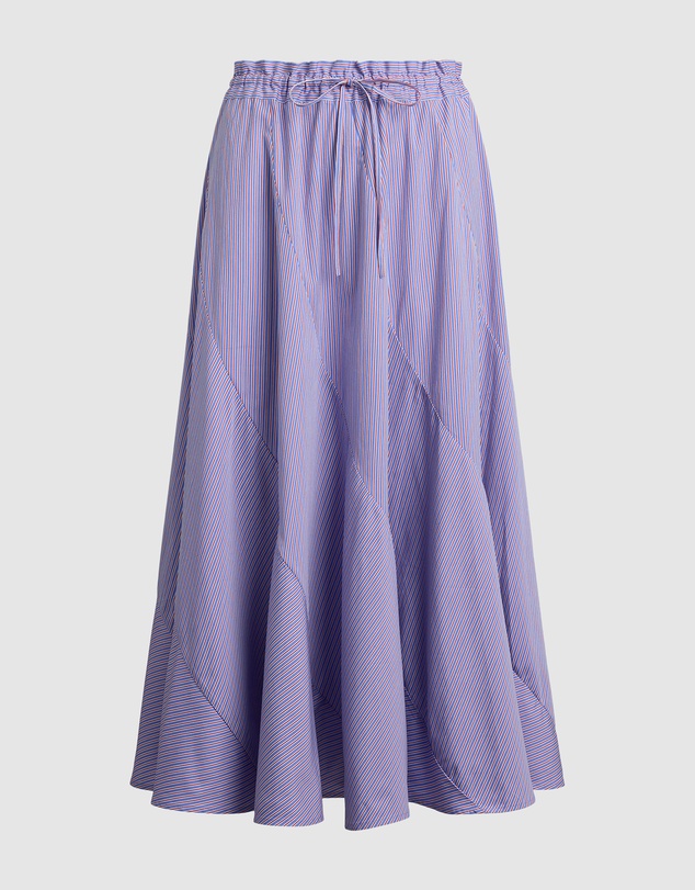 Polo Ralph Lauren - Striped Cotton Drawstring Maxi Skirt