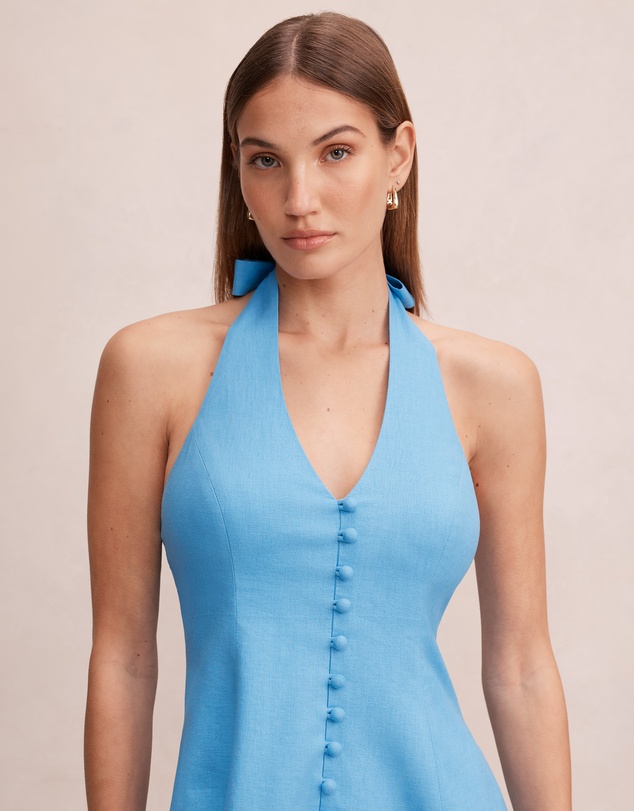 Forever New - Ina Button Front Halter Neck Mini Dress
