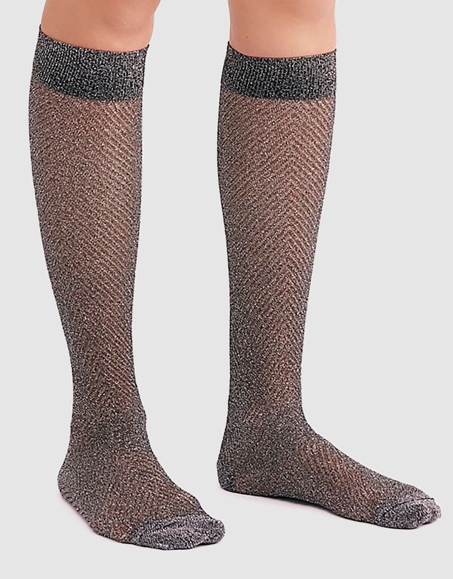 High Heel Jungle - Herringbone Lurex Knee High Socks