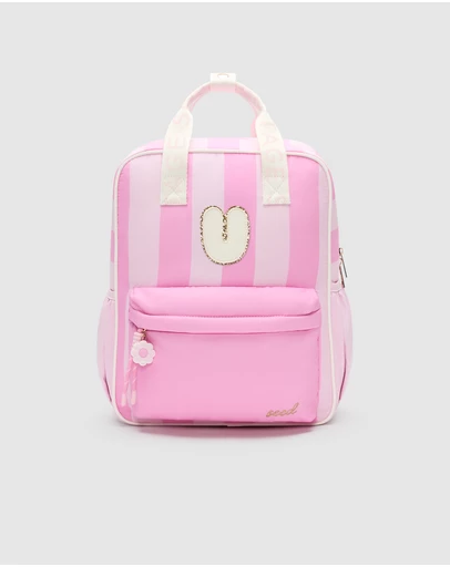 Seed Heritage - PINK STRIPE INITIAL BACKPACK