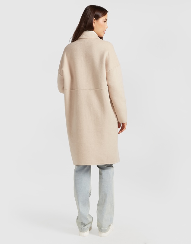 Belle & Bloom - Publisher Double-Breasted Wool Blend Coat