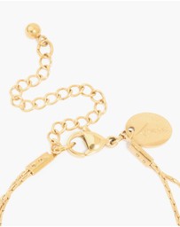 Lovisa - Waterproof Gold Plated Stainless Steel Pearl & Ball Layered Bracelet