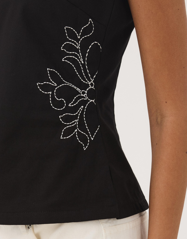 Atmos&Here - Flora Cotton Top With Embroidery