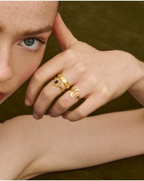 Ottoman Hands - Lapis Moon and Star Stacking Ring