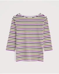 Seasalt - Seasalt Cornwall Multi Sailor 3/4 Sleeve Top Jersey