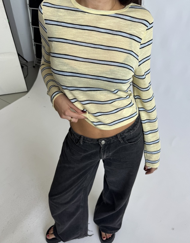 Dazie - Solana Stripe Knit Top
