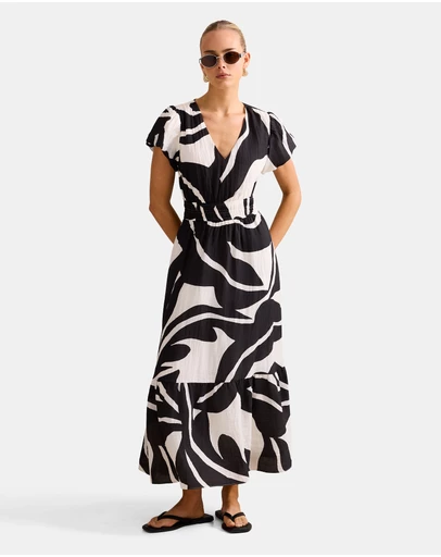 Forever New - Mara Puff Sleeves Midi Dress