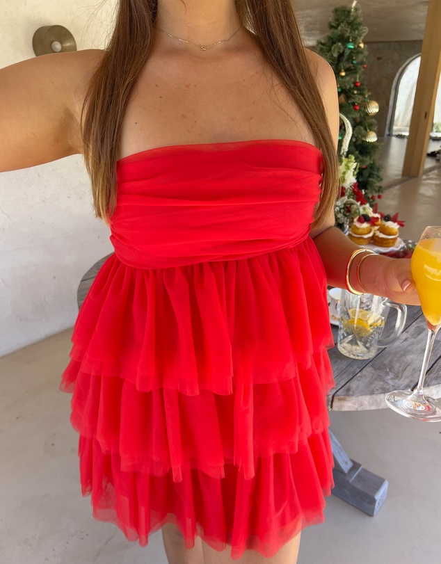 Beginning Boutique - Birthday Girl Red Mini Party Dress