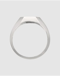 Kuzzoi - ICONIC EXCLUSIVE - Ring Male Signet Square Enamel Red 925 Sterling Silver