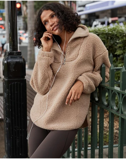 Lorna Jane - Field Teddy Half Zip Hoodie