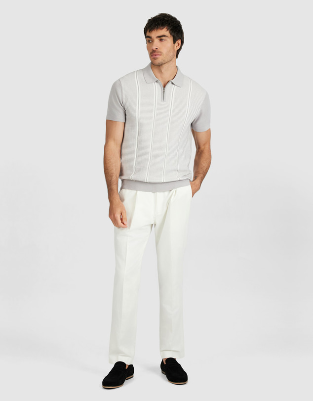 Tarocash - Sylvan Stripe Zip Knit Polo