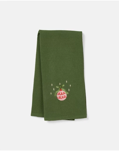 Linen House - Embroidered Tea Towel