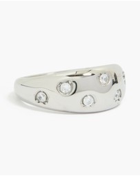 Lovisa - Waterproof Stainless Steel Spotty Diamante Band Ring