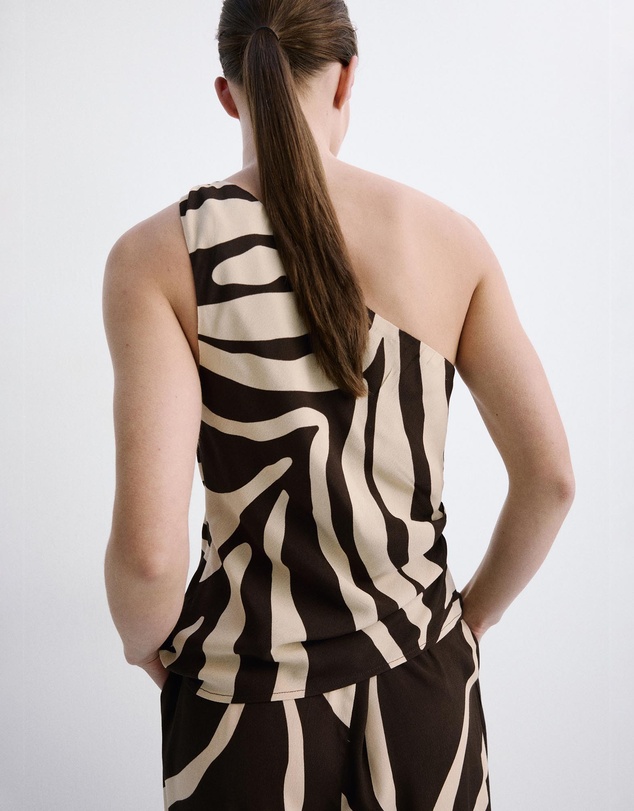 M.N.G - Asymmetric Printed Top