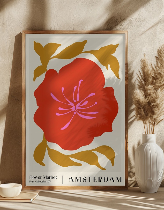 Olive et Oriel - Flower Market Amsterdam by Nktn Art Print