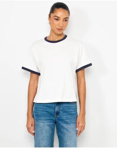 AERE - Ciara Contrast Boxy T-Shirt