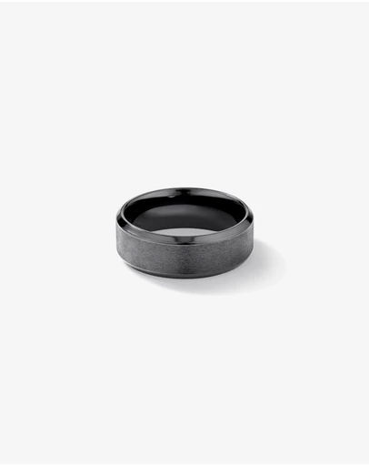 Michael Hill - 8mm Black Titanium Bevelled Edge Wedding Band