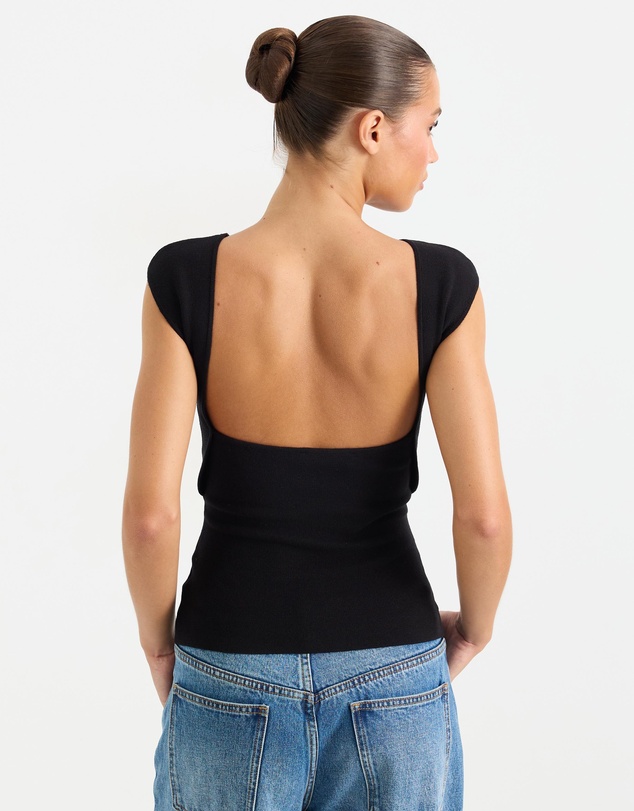 Calli - Phonix Boat Neck Compact Knit Top