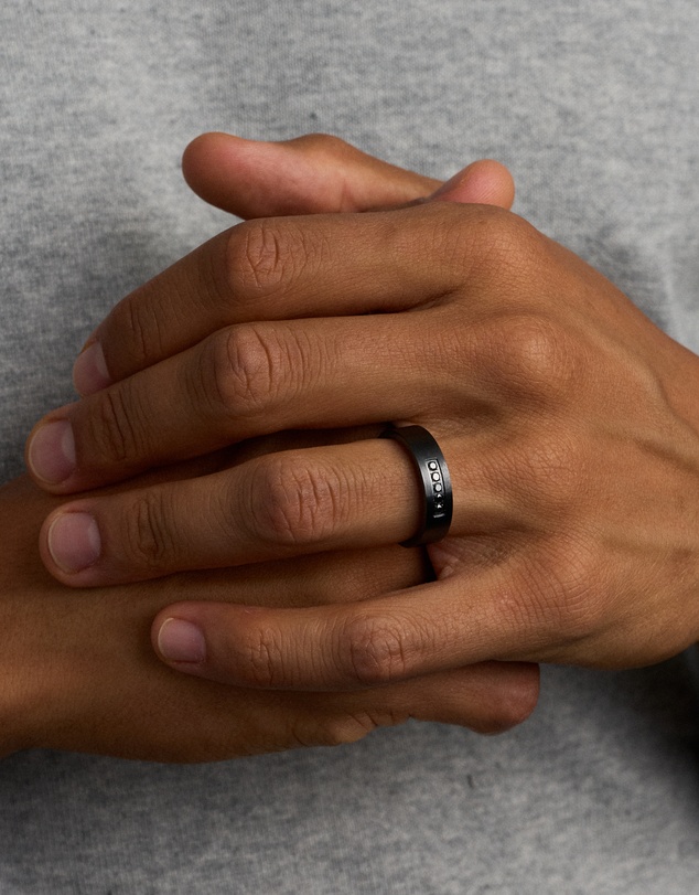 Michael Hill - 6mm Black Diamond Wedding Band in Black Titanium