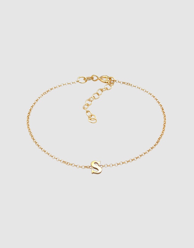 Elli Jewelry - Initial Bracelet in Gold-Plated 925 Silver