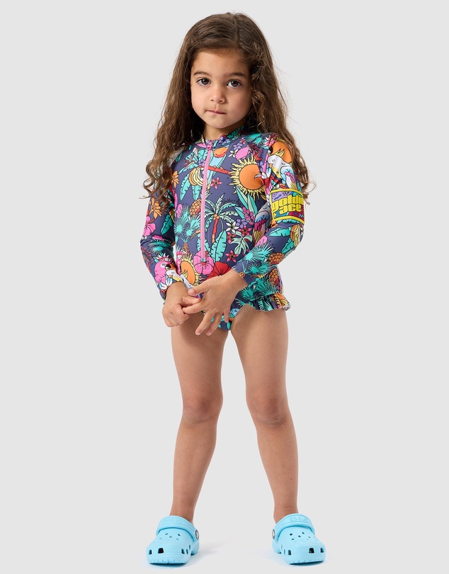Goldie + Ace - Paradise LS Frill Swimsuit - Babies-Kids