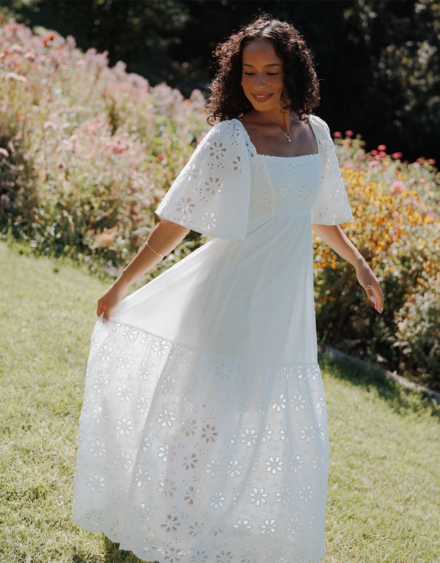 Petal & Pup - Xana Maxi Dress - White Broderie