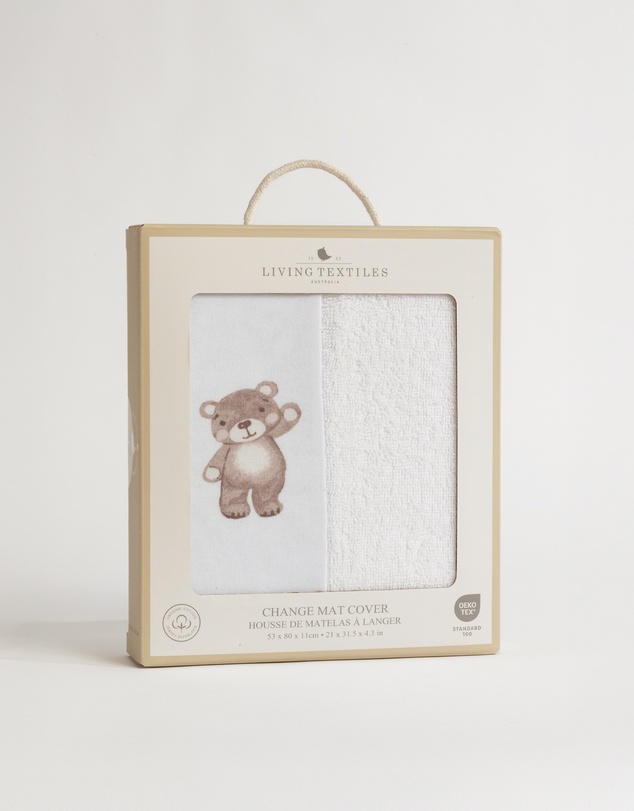 Living Textiles - Organic Change Mat Cover - Cuddly Bear