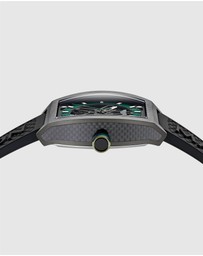 Aston Martin - TRG IP Gunmetal Titanium Case Podium Green Dial Black Silicone Strap Watch