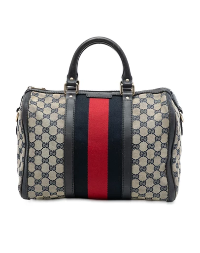 Pre-Loved by Azura Reborn - Pre-Loved Medium GG Canvas Web Joy Boston Bag