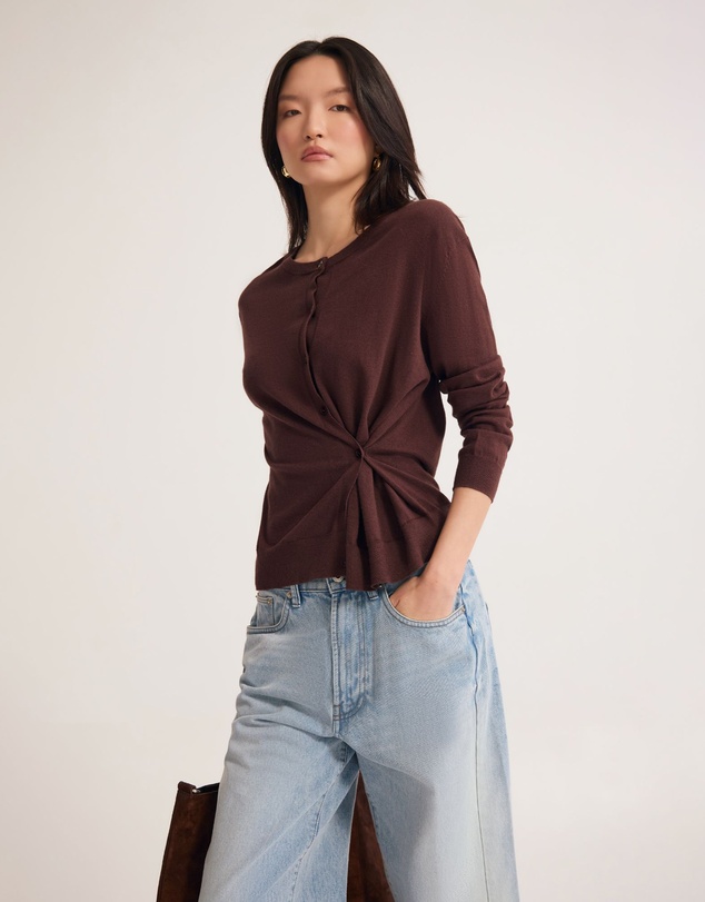 Oxford - Saga Side Button Cardigan