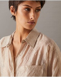 Calvin Klein - Crinkled Sheer Oversized Shirt