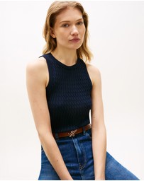 Tommy Hilfiger - Cable Knit Sleeveless Slim Jumper