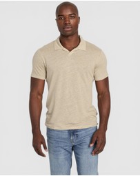 GUESS - Leon Linen Short Sleeve Polo Shirt