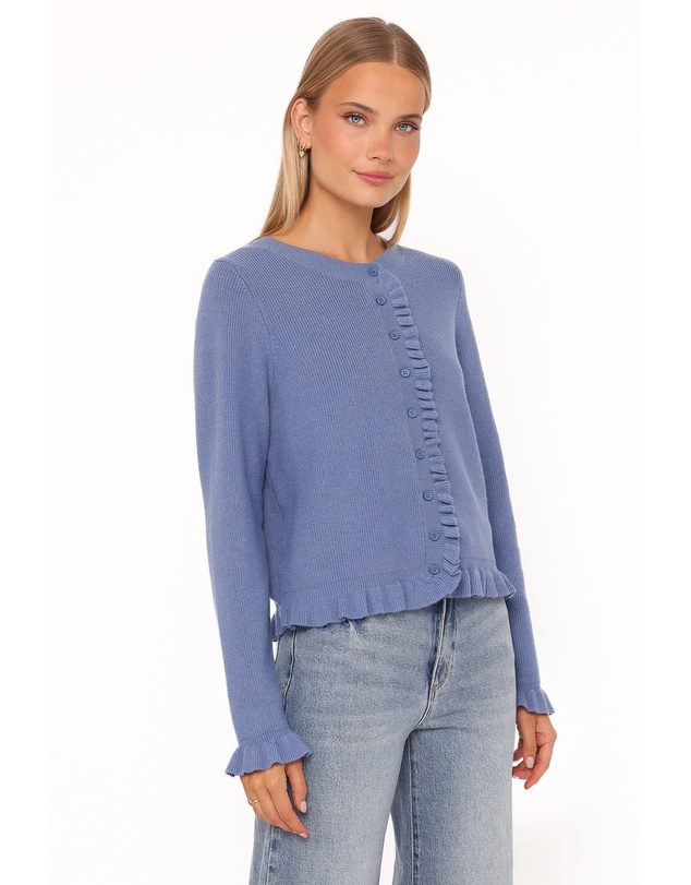 Petal & Pup - Fiori Frill Cardigan - Denim Blue