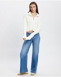 Malbon - Allegra Chunky Golf Knit Zip Up