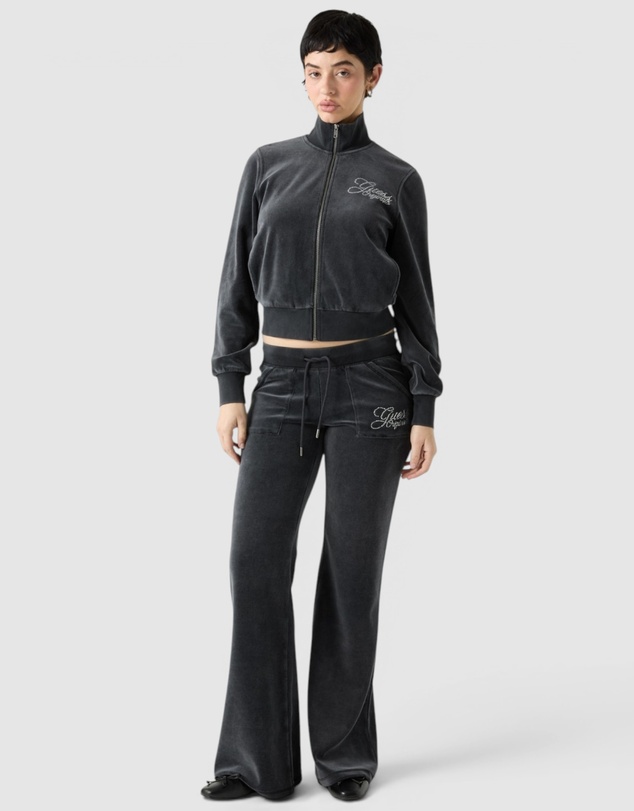 GUESS Originals - Guess Originals Eco Rhinestone Velour Sweatpants